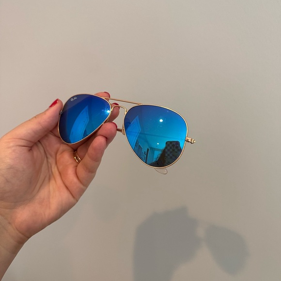 Ray-Ban Aviator Flash Lenses Sunglasses - BLUE - Picture 12 of 12